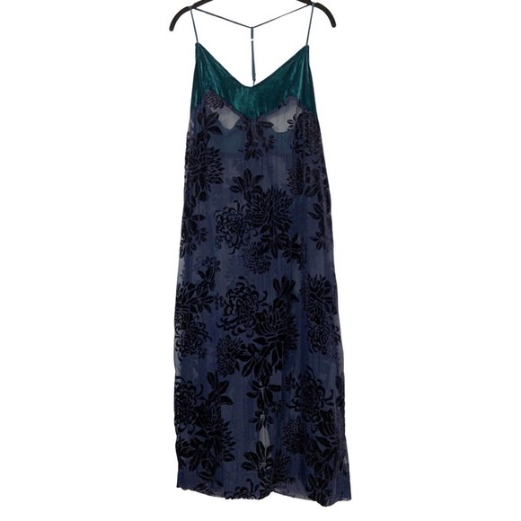 Free People Dresses & Skirts - Free People Floral Velvet & Sheer Maxi Dress